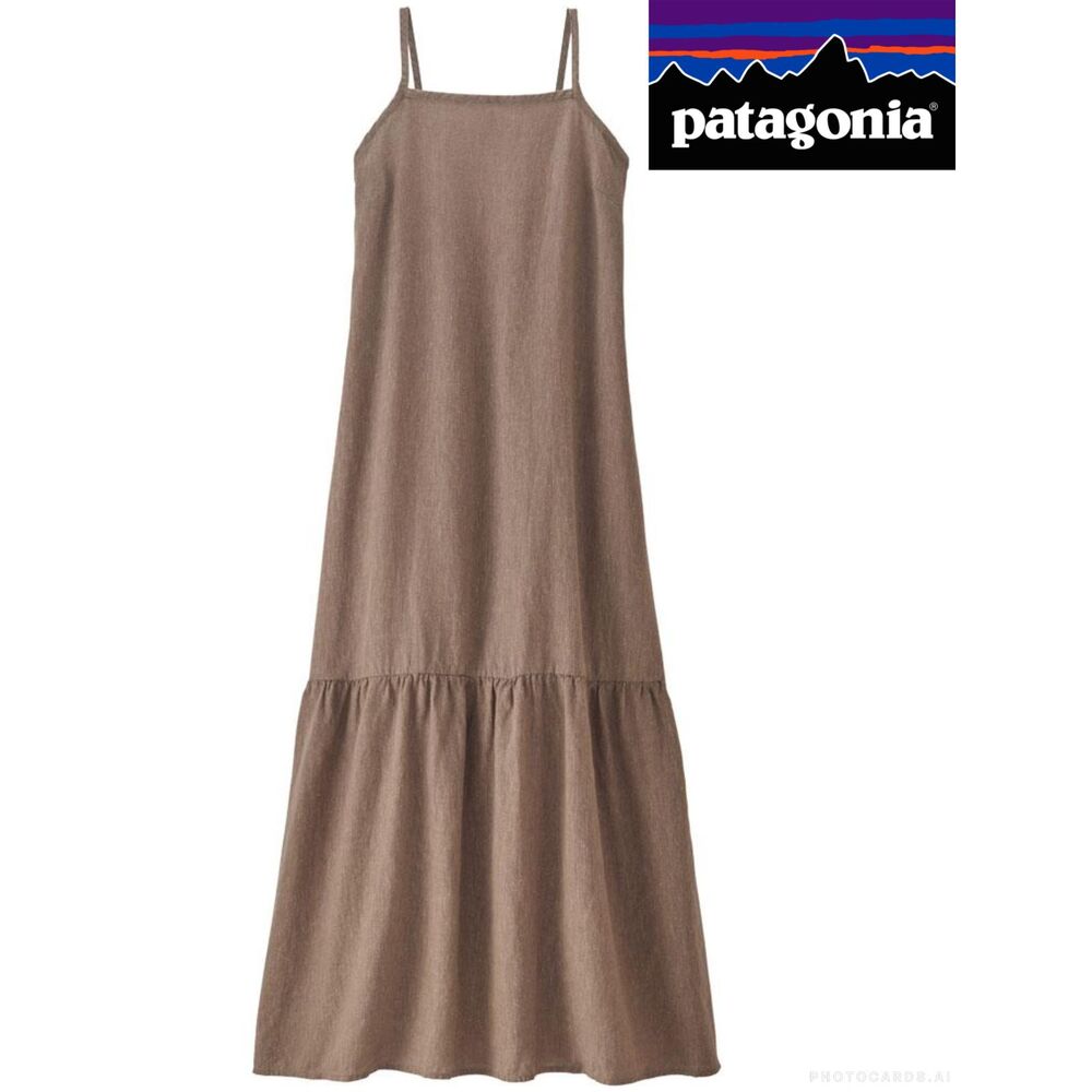 Patagonia Garden Island Tiered CROSSWEAVE PAMPAS TAN Dress Size XL